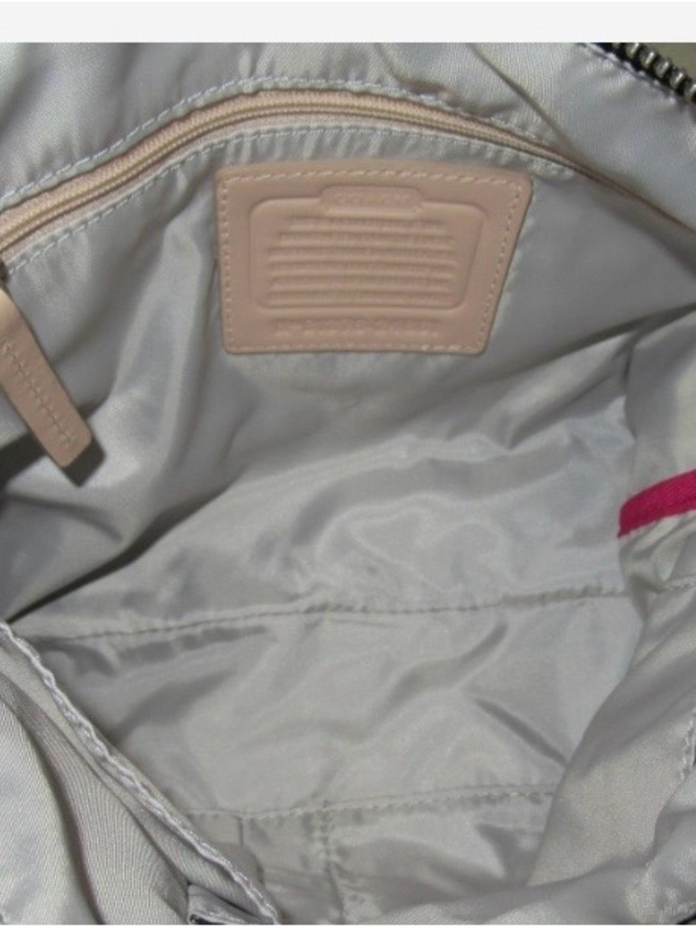 Coach Black Crossbody Bag with Pink Trim and Strap Accents - Picture 6 of 10